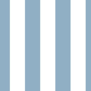 3 inch white and light blue vertical stripes