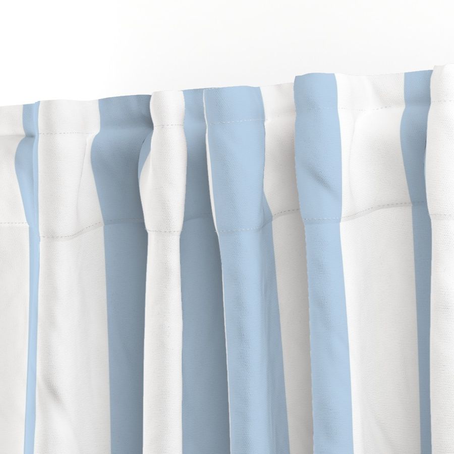 3 inch white and baby blue vertical stripes