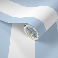 3 inch white and baby blue vertical stripes