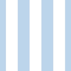 3 inch white and baby blue vertical stripes