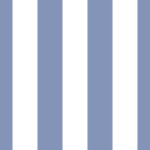 3 inch white and periwinkle blue vertical stripes