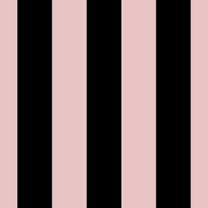 3 inch vertical stripe black and light baby pink