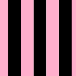 3 inch vertical stripe black and baby pink