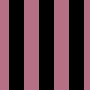 3 inch vertical stripe black and rose red