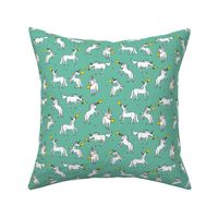 Small Silly Unicorns Playing Pickleball, Turquoise