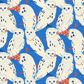Owl Party (Vibrant Blue)