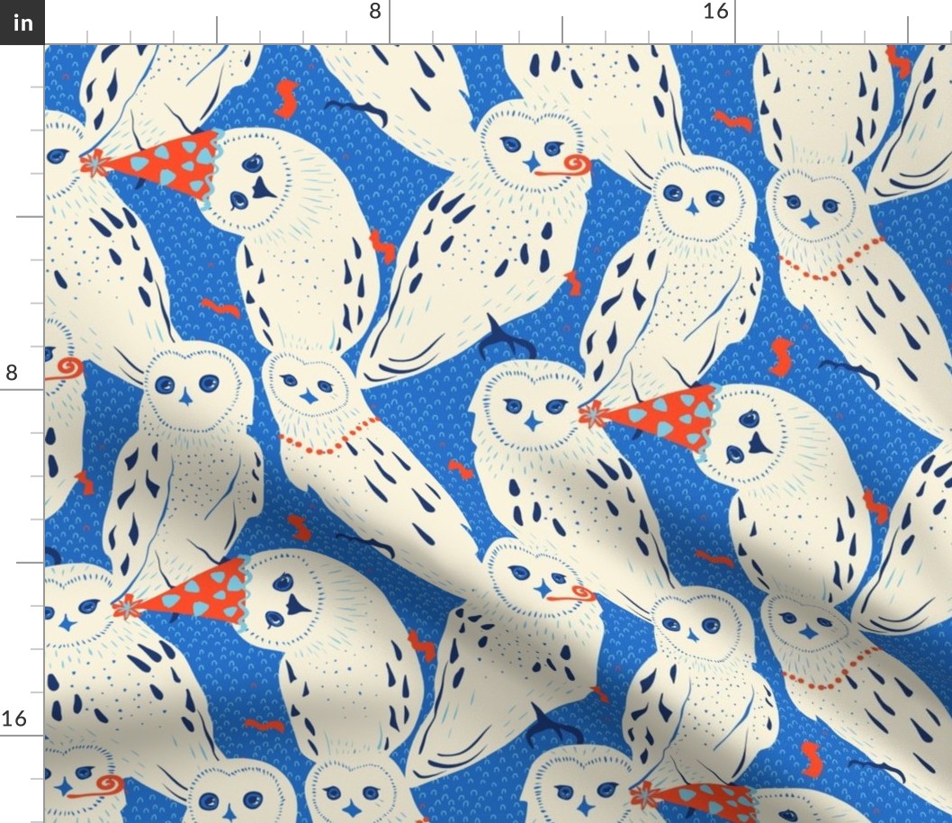 Owl Party (Vibrant Blue)