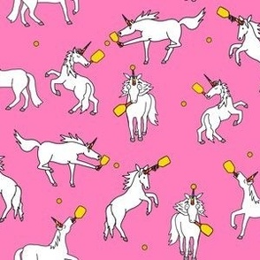 Small Silly Unicorns Playing Pickleball, Pink