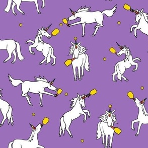 Large Silly Unicorns Playing Pickleball, Violet