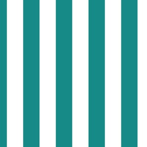 2 inch vertical stripe white and teal