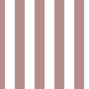 2 inch vertical stripe white and a terracotta earth tone