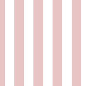2 inch vertical stripe white and baby pink