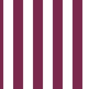 2 inch vertical stripe white and rose red