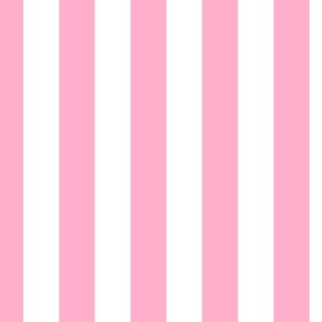 2 inch vertical stripe white and light bubblegum pink