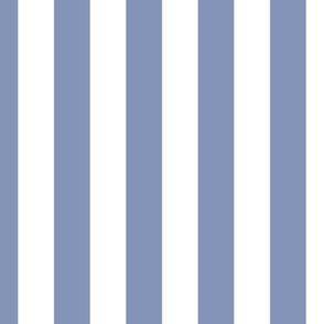 2 inch vertical stripe white and periwinkle blue