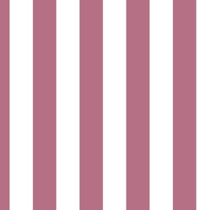 2 inch vertical stripe white and rose pink