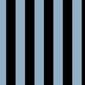 2 inch vertical stripe black and light blue