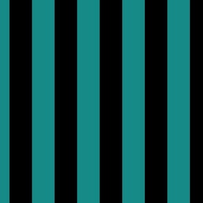 2 inch vertical stripe black and teal