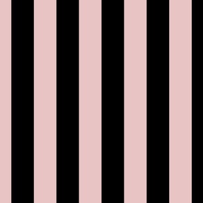 2 inch vertical stripe black and light baby pink