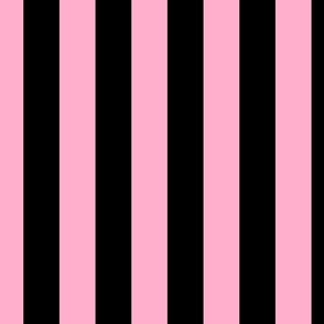 2 inch vertical stripe black and bubblegum pink