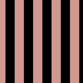2 inch vertical stripe black and light terracotta