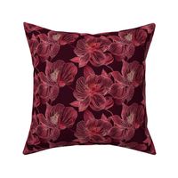 Small Crimson Elegance Floral Fabric