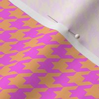 Small Houndstooth - Hot Pink and Orange