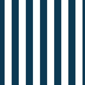 1.5 inch vertical stripe in white and navy blue