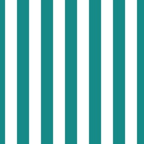 1.5 inch vertical stripe in white and dark teal