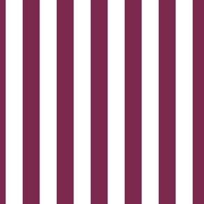 1.5 inch vertical stripe in white and rose red