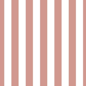 1.5 inch vertical stripe in white and terracotta