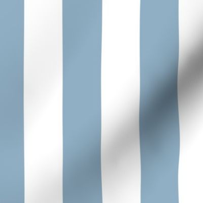 1.5 inch vertical stripe in white and baby blue