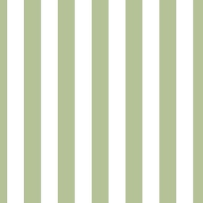 1.5 inch vertical stripe in white and light green