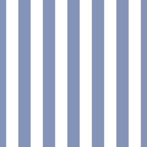 1.5 inch vertical stripe in white and periwinkle blue
