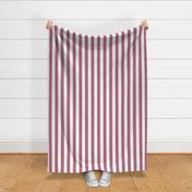 1.5 inch vertical stripe in white and red rose