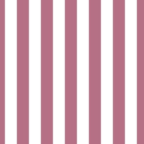 1.5 inch vertical stripe in white and red rose