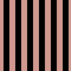 1.5 inch vertical stripe black and earthy terracotta