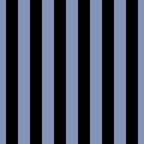 1.5 inch vertical stripe black and periwinkle blue