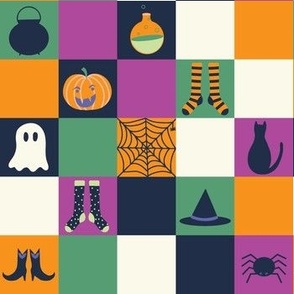 halloween checkerboard bright