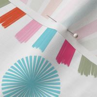 L|Rainbow Pinwheel Doily Lace Party Wall Cyan Magenta-©Lucinda Wei