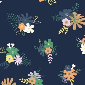 halloween floral navy