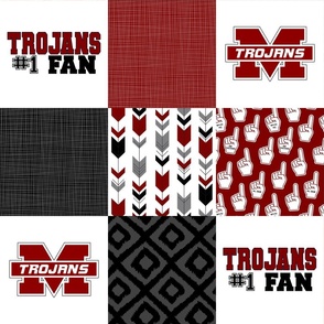 Trojan Fans -  Wholecloth Cheater Quilt