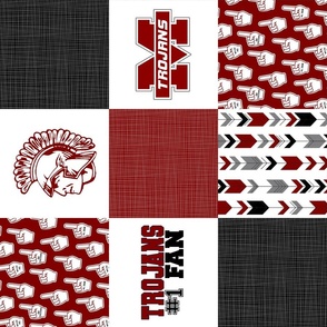 Trojan Fans - Wholecloth Cheater Quilt - Rotated