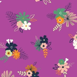 halloween floral bright purple