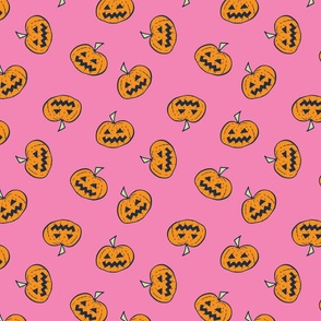 halloween pumpkins bright pink