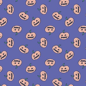 halloween pumpkins bright periwinkle