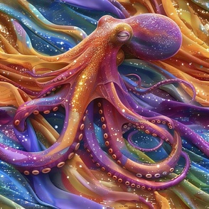 Rainbow Glitter Octopus