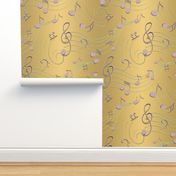 Metallic Musical Notes Party Wall
