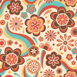 Groovy Floral Psychedelic 1960s Hippie Party