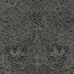 HONEYSUCKLE AND TULIP (Old World Style) IN GRAPHITE  - WILLIAM MORRIS - Full Size/Large Scale